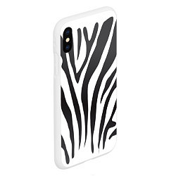 Чехол iPhone XS Max матовый Африканская зебра, цвет: 3D-белый — фото 2