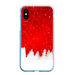 Чехол iPhone XS Max матовый Christmas pattern, цвет: 3D-голубой