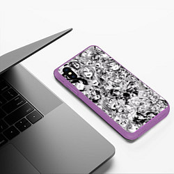 Чехол iPhone XS Max матовый Manga Ahegao, цвет: 3D-фиолетовый — фото 2