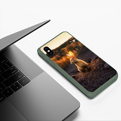 Чехол iPhone XS Max матовый Солнечный зайчик, цвет: 3D-темно-зеленый — фото 2