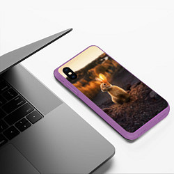 Чехол iPhone XS Max матовый Солнечный зайчик, цвет: 3D-фиолетовый — фото 2