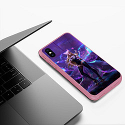 Чехол iPhone XS Max матовый Ahri, цвет: 3D-малиновый — фото 2