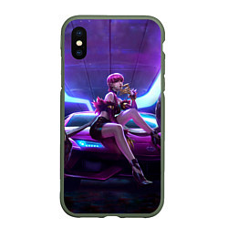 Чехол iPhone XS Max матовый Evelynn, цвет: 3D-темно-зеленый