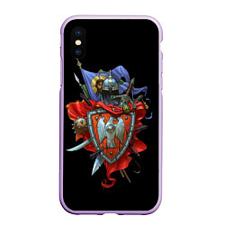 Чехол iPhone XS Max матовый Боевая русь, цвет: 3D-сиреневый