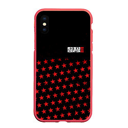 Чехол iPhone XS Max матовый RDR 2: Cowboy Star, цвет: 3D-красный
