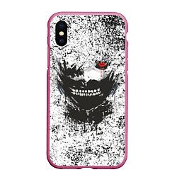 Чехол iPhone XS Max матовый Kaneki Ken: Tokyo Ghoul, цвет: 3D-малиновый