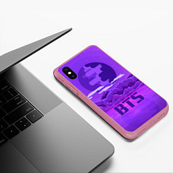 Чехол iPhone XS Max матовый BTS: Violet Mountains, цвет: 3D-малиновый — фото 2