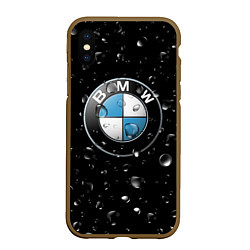 Чехол iPhone XS Max матовый BMW под Дождём, цвет: 3D-коричневый