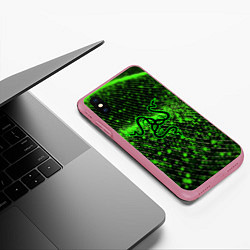 Чехол iPhone XS Max матовый RAZER: Snake Style, цвет: 3D-малиновый — фото 2