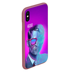 Чехол iPhone XS Max матовый Мэттью Бэллами, цвет: 3D-малиновый — фото 2