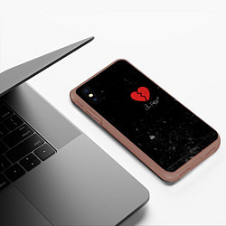 Чехол iPhone XS Max матовый Lil Peep: Broken Heart, цвет: 3D-коричневый — фото 2