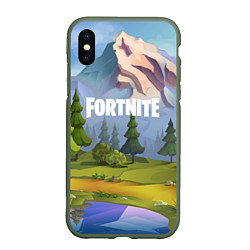 Чехол iPhone XS Max матовый Fortnite: Forest View, цвет: 3D-темно-зеленый