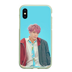 Чехол iPhone XS Max матовый BTS Jungkook, цвет: 3D-салатовый