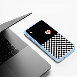 Чехол iPhone XS Max матовый ФРЕНДЗОНА: ЧБ, цвет: 3D-голубой — фото 2
