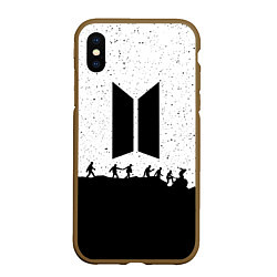 Чехол iPhone XS Max матовый BTS: Black Stars, цвет: 3D-коричневый