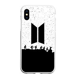 Чехол iPhone XS Max матовый BTS: Black Stars, цвет: 3D-белый