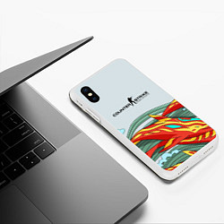 Чехол iPhone XS Max матовый CS:GO Aquamarine Revenge, цвет: 3D-белый — фото 2