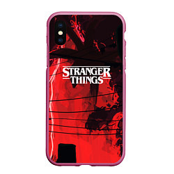 Чехол iPhone XS Max матовый Stranger Things: Red Dream, цвет: 3D-малиновый