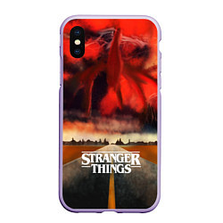 Чехол iPhone XS Max матовый Stranger Things: Road to Dream, цвет: 3D-светло-сиреневый