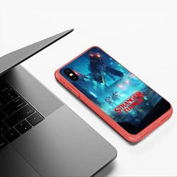 Чехол iPhone XS Max матовый Stranger Things: Space Light, цвет: 3D-красный — фото 2