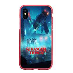 Чехол iPhone XS Max матовый Stranger Things: Space Light, цвет: 3D-красный