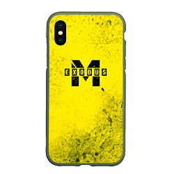 Чехол iPhone XS Max матовый Metro Exodus: Yellow Grunge, цвет: 3D-темно-зеленый