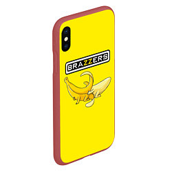 Чехол iPhone XS Max матовый Brazzers: Yellow Banana, цвет: 3D-красный — фото 2