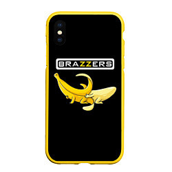 Чехол iPhone XS Max матовый Brazzers: Black Banana цвета 3D-желтый — фото 1