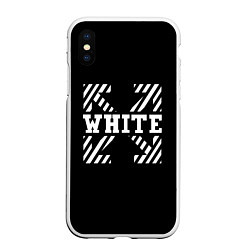 Чехол iPhone XS Max матовый Off-White: Black Style, цвет: 3D-белый