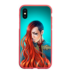 Чехол iPhone XS Max матовый Big Bang: G-Dragon, цвет: 3D-красный