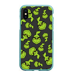 Чехол iPhone XS Max матовый The Grinch, цвет: 3D-мятный