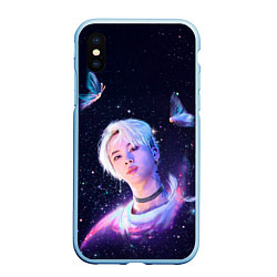 Чехол iPhone XS Max матовый BTS DNA, цвет: 3D-голубой