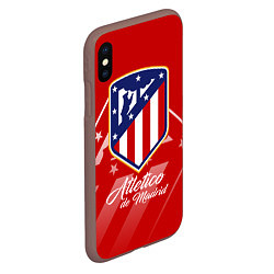 Чехол iPhone XS Max матовый ФК Атлетико Мадрид, цвет: 3D-коричневый — фото 2
