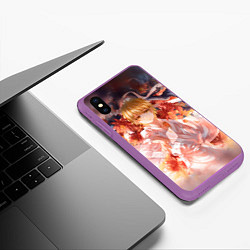 Чехол iPhone XS Max матовый Бездомный Бог, цвет: 3D-фиолетовый — фото 2