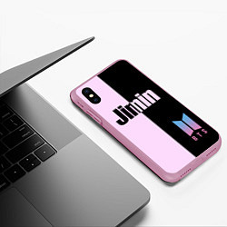 Чехол iPhone XS Max матовый BTS Jimin, цвет: 3D-розовый — фото 2