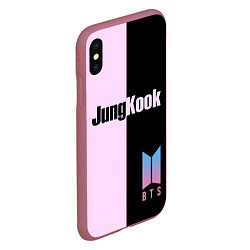 Чехол iPhone XS Max матовый BTS Jung Kook, цвет: 3D-малиновый — фото 2