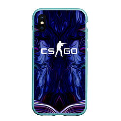 Чехол iPhone XS Max матовый CS:GO Waves Skin, цвет: 3D-мятный