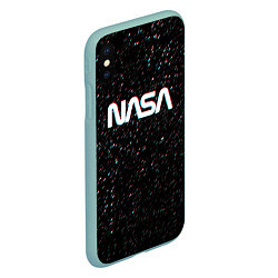 Чехол iPhone XS Max матовый NASA: Space Glitch, цвет: 3D-мятный — фото 2