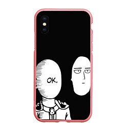 Чехол iPhone XS Max матовый Saitama: One-Punch Man, цвет: 3D-баблгам