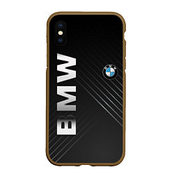 Чехол iPhone XS Max матовый BMW: Steel Line, цвет: 3D-коричневый