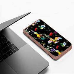 Чехол iPhone XS Max матовый Попугаи, цвет: 3D-коричневый — фото 2
