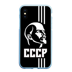 Чехол iPhone XS Max матовый СССР Ленин, цвет: 3D-голубой
