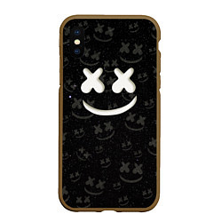 Чехол iPhone XS Max матовый Marshmello Cosmos pattern, цвет: 3D-коричневый