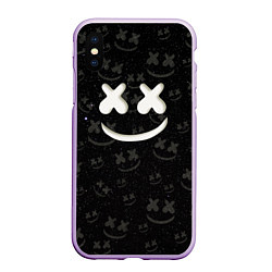 Чехол iPhone XS Max матовый Marshmello Cosmos pattern, цвет: 3D-сиреневый