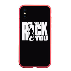 Чехол iPhone XS Max матовый Queen: We will rock you, цвет: 3D-красный