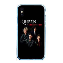 Чехол iPhone XS Max матовый Queen: Greatests Hits, цвет: 3D-голубой