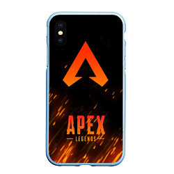 Чехол iPhone XS Max матовый Apex Legends: Orange Flame, цвет: 3D-голубой