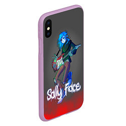 Чехол iPhone XS Max матовый Sally Face: Rock Star, цвет: 3D-сиреневый — фото 2