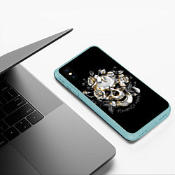 Чехол iPhone XS Max матовый Memento Mori, цвет: 3D-мятный — фото 2