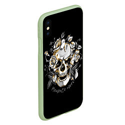 Чехол iPhone XS Max матовый Memento Mori, цвет: 3D-салатовый — фото 2